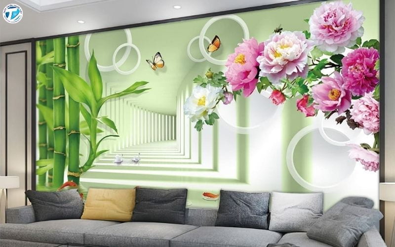 Tranh 3D dán tường phòng khách có chi phí hợp lý hơn